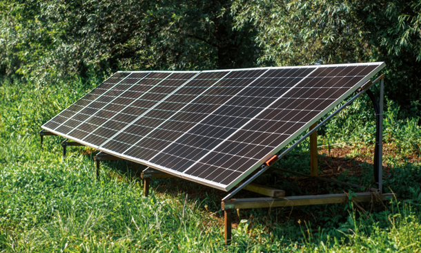 Ground-mounted solar power system in Hyderabad designed for efficient large-scale renewable energy generation.
