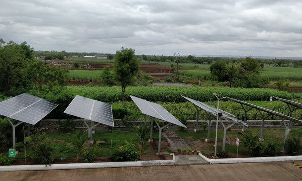 Solar farm ground mount installation in Hyderabad under Telangana solar policy and subsidy programs.